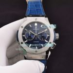 Swiss Replica Hublot Classic Fusion Blue Dial Leather Strap Watch 45MM